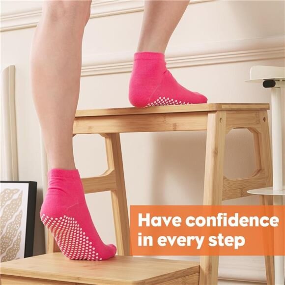 Grip Socks for Women Pilates Yoga Socks Non Slip Hospital Socks Ankle Slipper - Picture 6 of 7